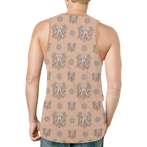 Ethnic Elephant Mandala Pattern New All Over Print Tank Top for Men (Model T46)