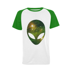 Cosmic Alien - Galaxy - Stars Men's Raglan T-shirt Big Size (USA Size) (Model T11)