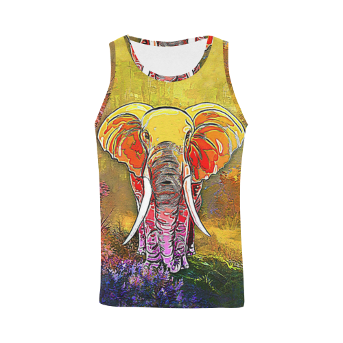 The Elephant All Over Print Tank Top for Men (Model T43)
