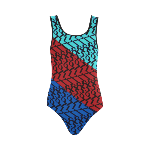 NUMBERS Collection 1234567 Multi Color Slate Vest One Piece Swimsuit (Model S04)