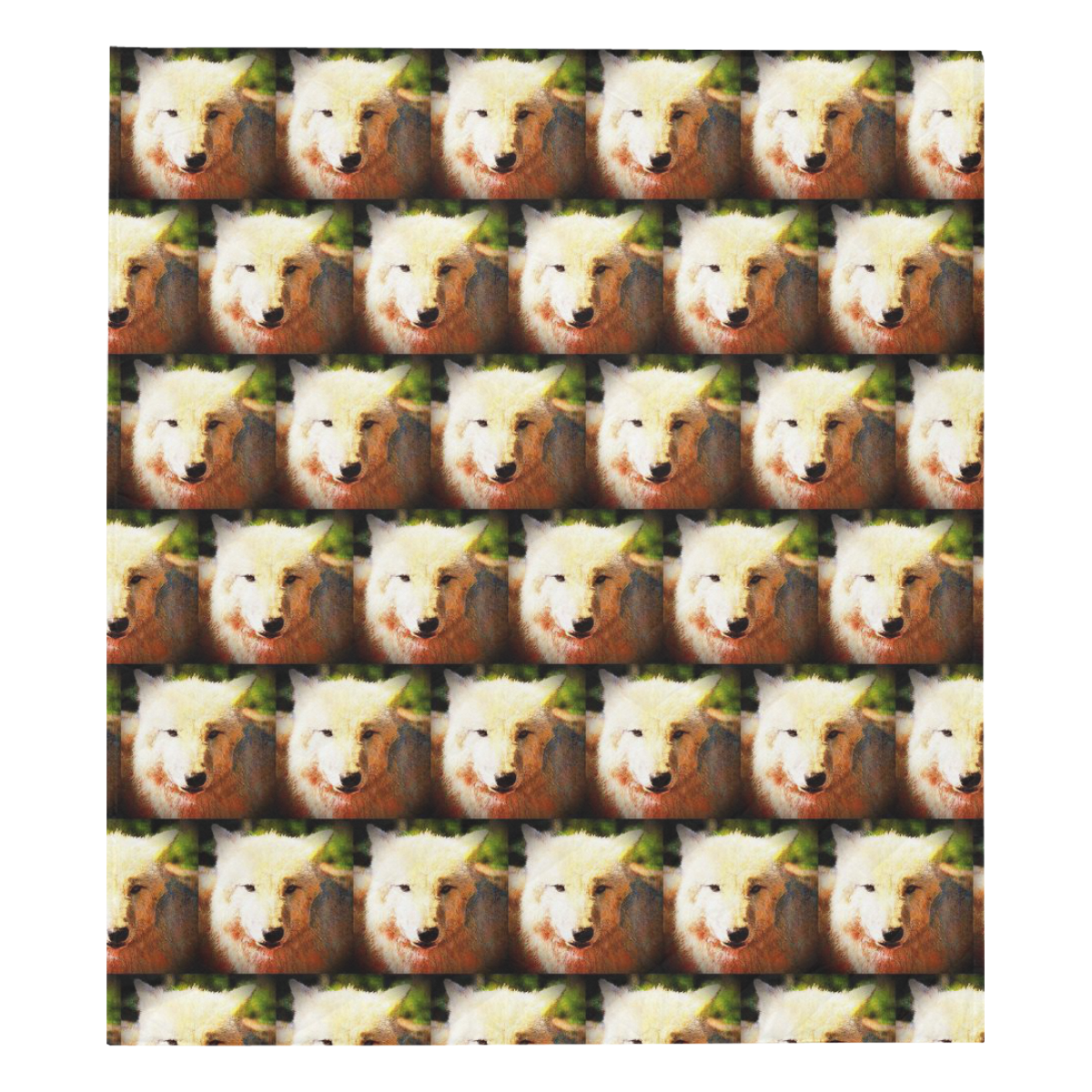 cute animal drops - Wolf by JamColors Quilt 70"x80"