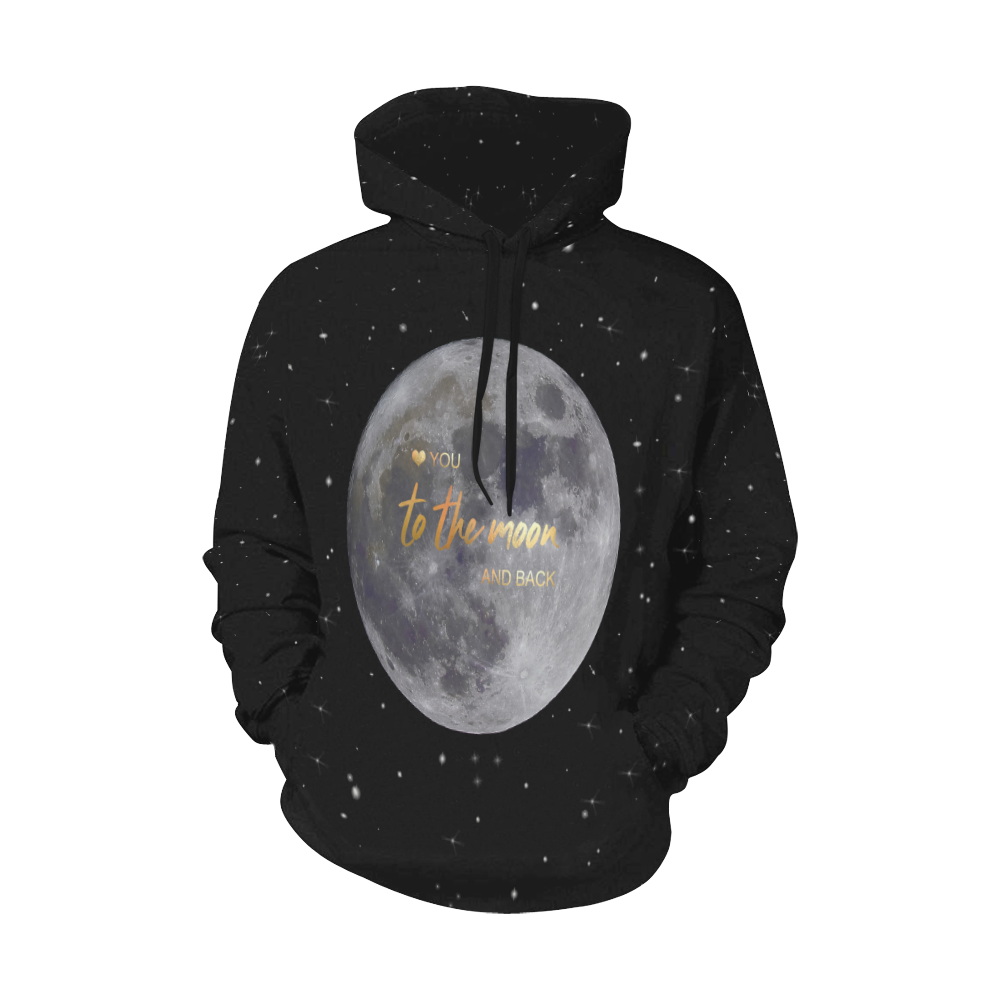 TO THE MOON AND BACK All Over Print Hoodie for Men/Large Size (USA Size) (Model H13)
