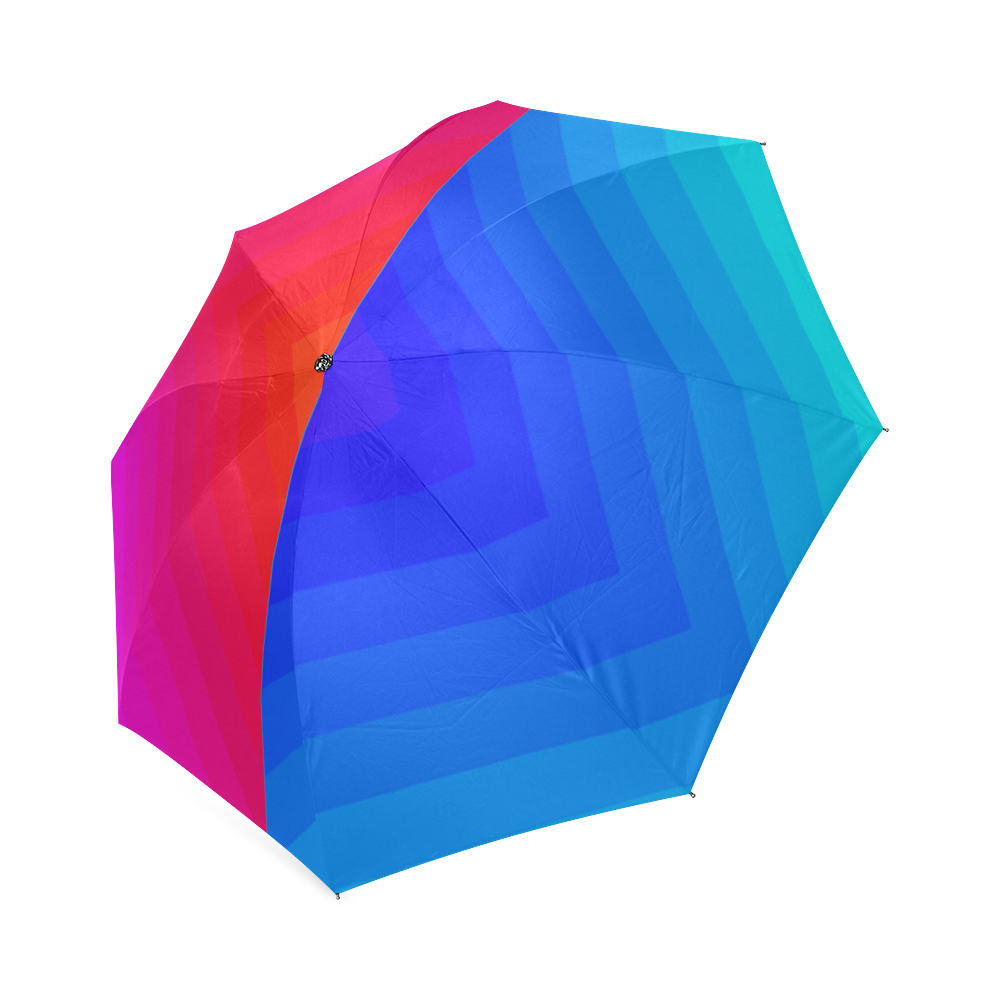 Pink red and blue multiple squares Foldable Umbrella (Model U01)