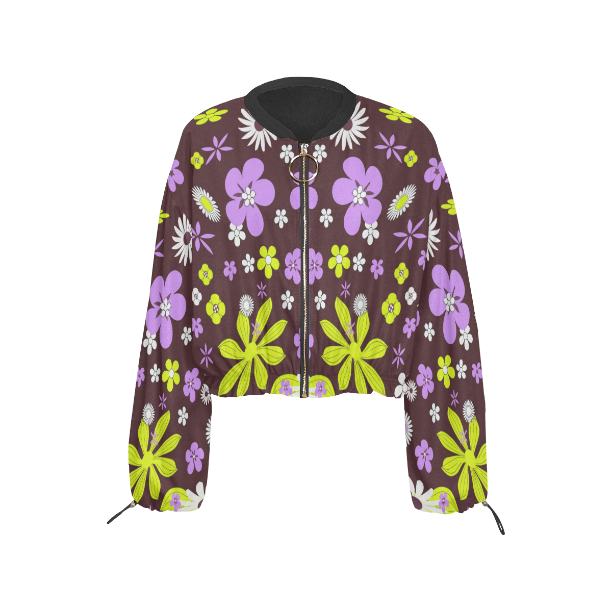 FLORAL DESIGN 4 Cropped Chiffon Jacket for Women (Model H30)