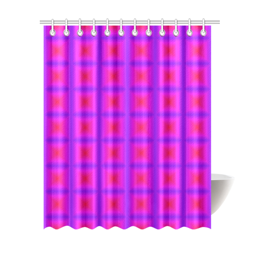 Pink purple multicolored multiple squares Shower Curtain 69"x84"