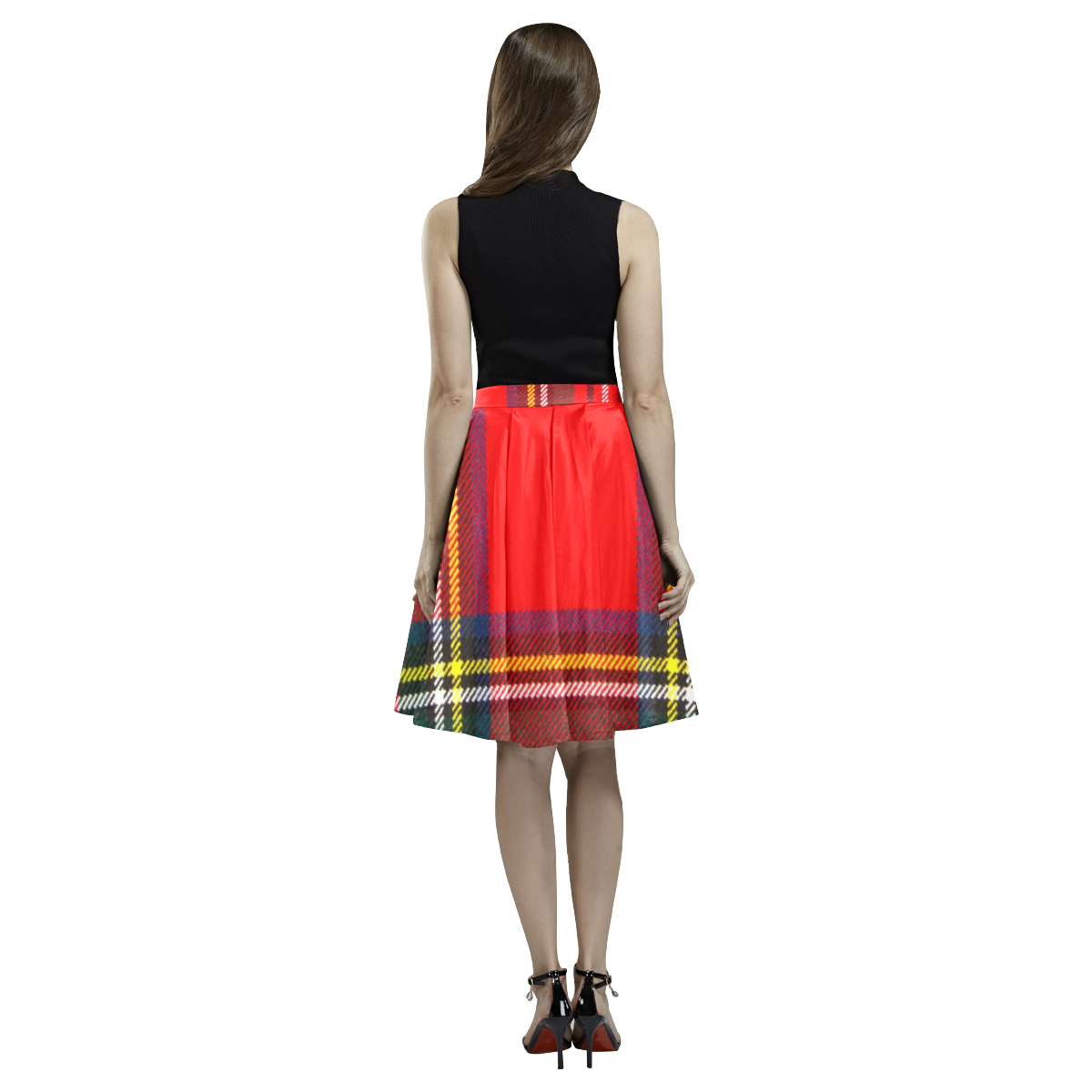 STEWART ROYAL MODERN HEAVY WEIGHT TARTAN Melete Pleated Midi Skirt (Model D15)