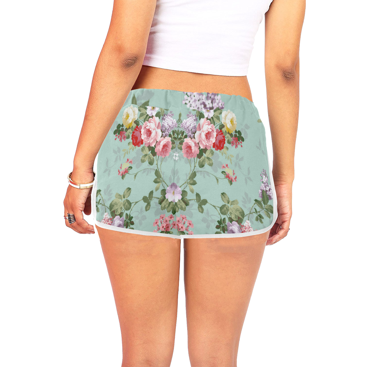 Rhiannon floral Women's All Over Print Relaxed Shorts (Model L19)