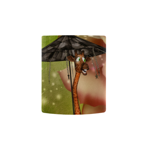 Funny giraffe with umbrella Custom Morphing Mug (11oz)