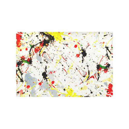 Yellow & Black Paint Splatter Placemat 12''x18''