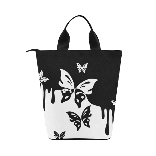 Animals Nature - Splashes Tattoos with Butterflies Nylon Lunch Tote Bag (Model 1670)