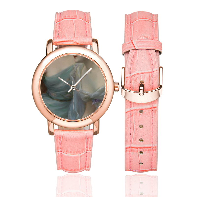 BEAUTY Women's Rose Gold Leather Strap Watch(Model 201)