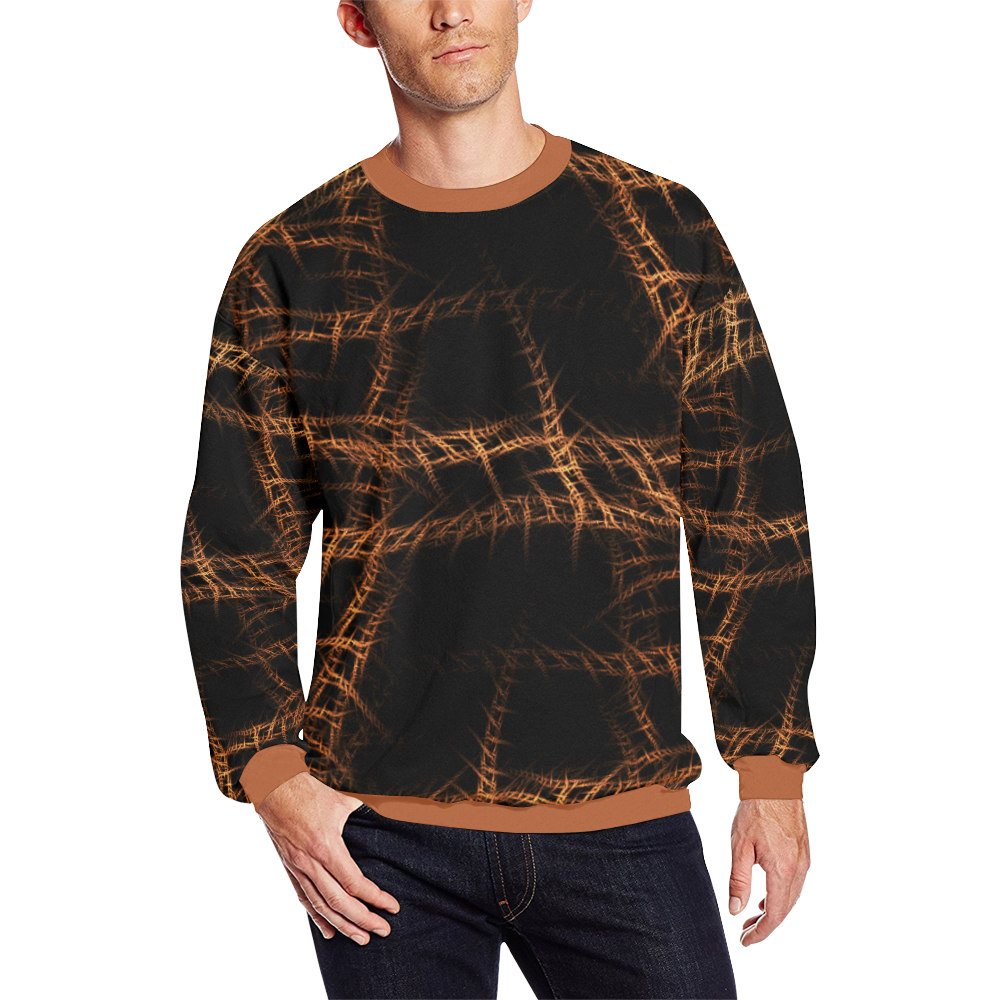 Trapped Men's Oversized Fleece Crew Sweatshirt (Model H18)