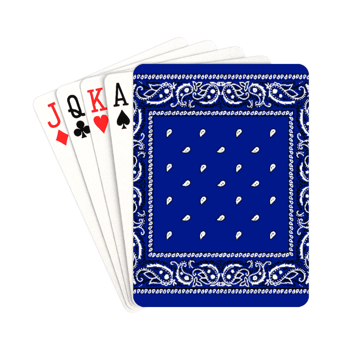 KERCHIEF PATTERN BLUE Playing Cards 2.5"x3.5"