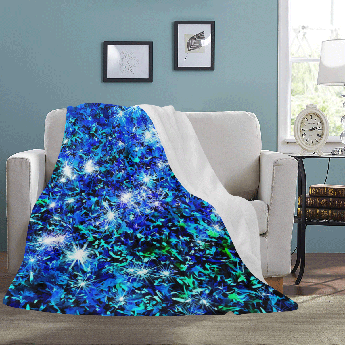Sparkling Blue - Jera Nour Ultra-Soft Micro Fleece Blanket 60"x80"