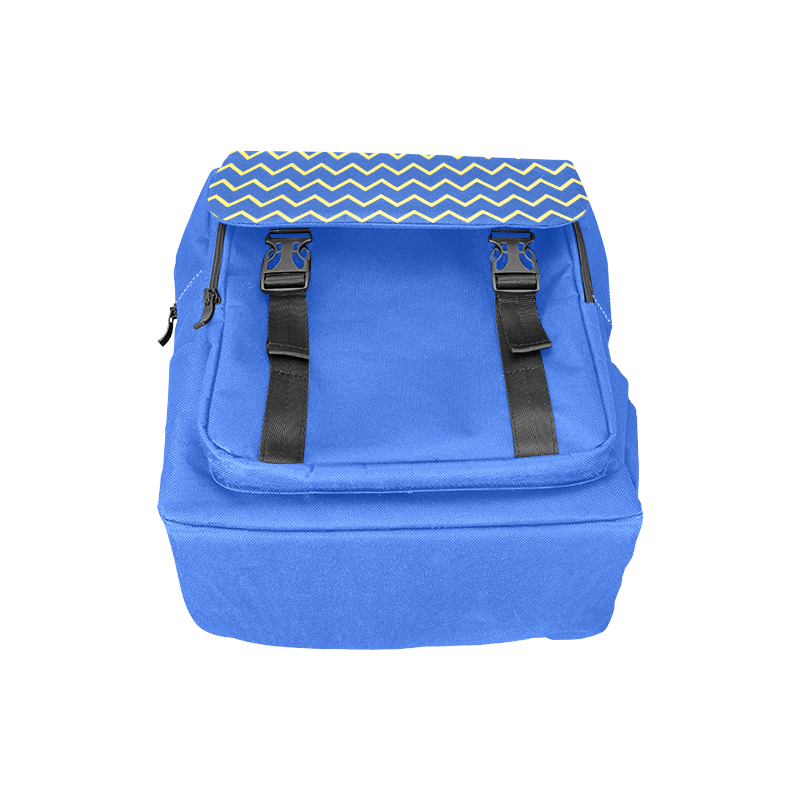 chevron Jaune/Bleu Casual Shoulders Backpack (Model 1623)
