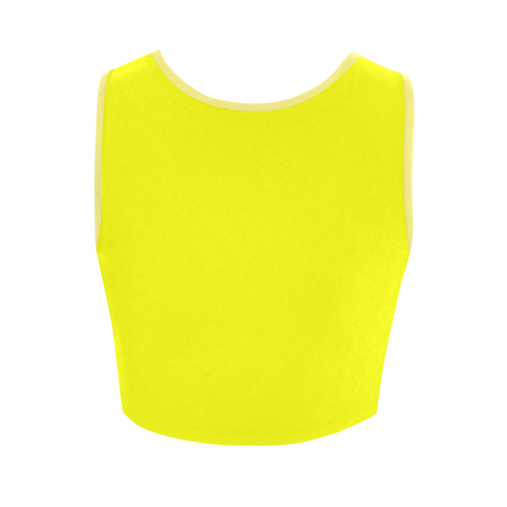 Bright Neon Yellow Women's Crop Top (Model T42)