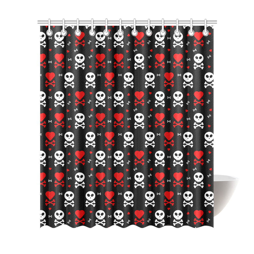 Skull and Crossbones Shower Curtain 72"x84"