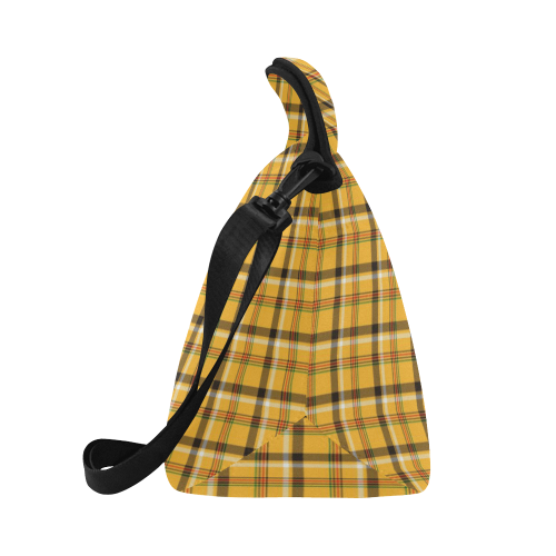 Yellow Tartan (Plaid) Neoprene Lunch Bag/Large (Model 1669)