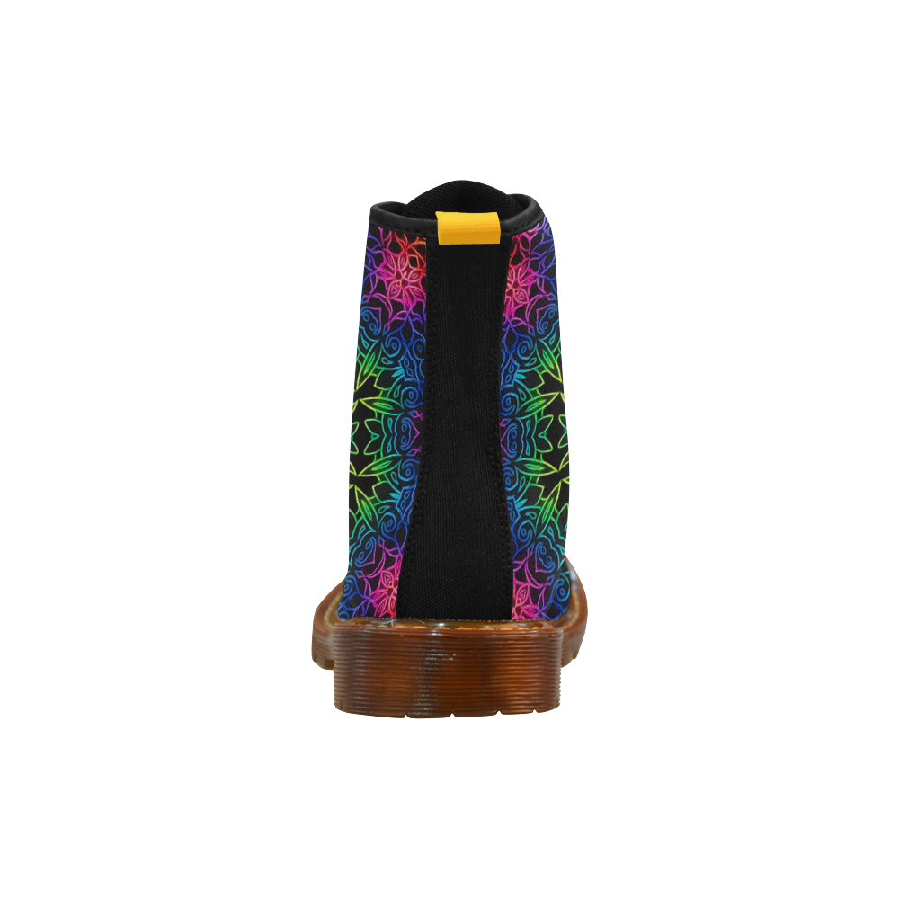 Rainbow Scratch Art Mandala Kaleidoscope Abstract Martin Boots For Men Model 1203H