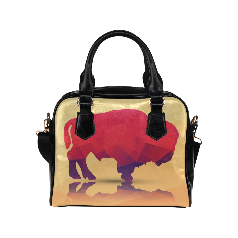 Polygonal Buffalo Shoulder Handbag (Model 1634)
