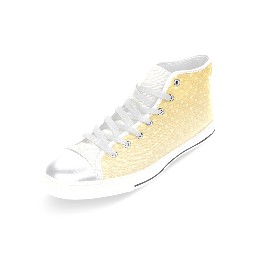 Yellow Polka Dot Women's Classic High Top Canvas Shoes (Model 017)