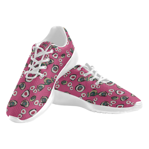 Medici Gardens Large Dots in Pink Women's Athletic Shoes (Model 0200)