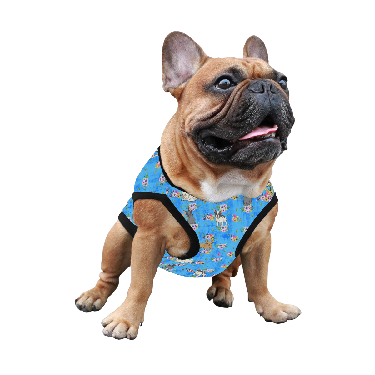 Frenchies in Flowers All Over Print Pet Tank Top