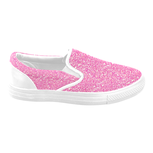Pink Abstract Pattern Women's Unusual Slip-on Canvas Shoes (Model 019)