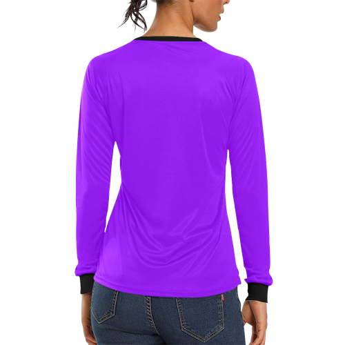 color electric violet Women's All Over Print Long Sleeve T-shirt (Model T51)