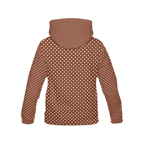 Brown polka dots All Over Print Hoodie for Women (USA Size) (Model H13)