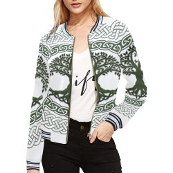 Awesome Celtic Tree Of Life All Over Print Bomber Jacket for Women (Model H21)