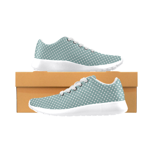 Silver blue polka dots Women's Running Shoes/Large Size (Model 020)