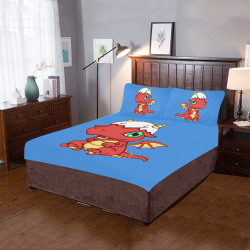 Baby Red Dragon Blue 3-Piece Bedding Set