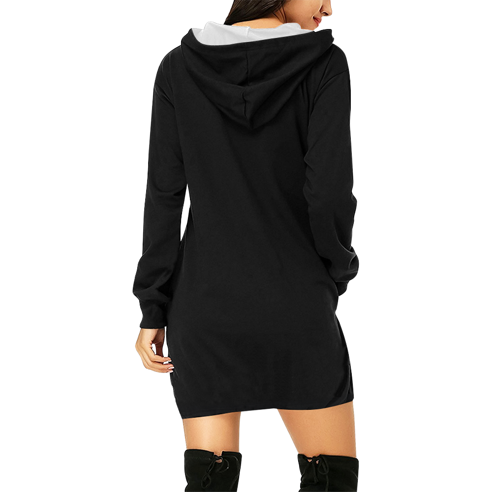UK Longhoodie Feed Women All Over Print Hoodie Mini Dress (Model H27)