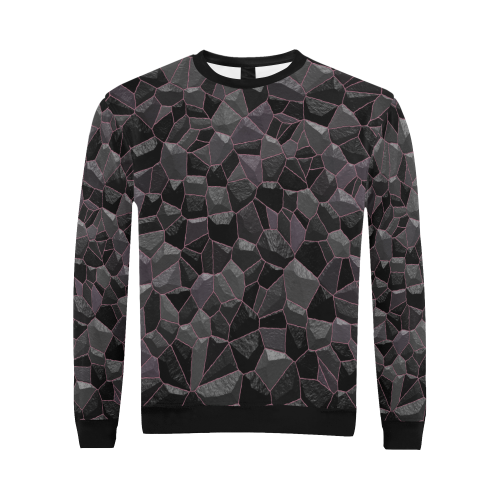 Anthracite All Over Print Crewneck Sweatshirt for Men (Model H18)