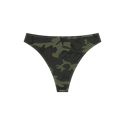 Camo Green Sport Top & High-Waisted Bikini Swimsuit (Model S07)