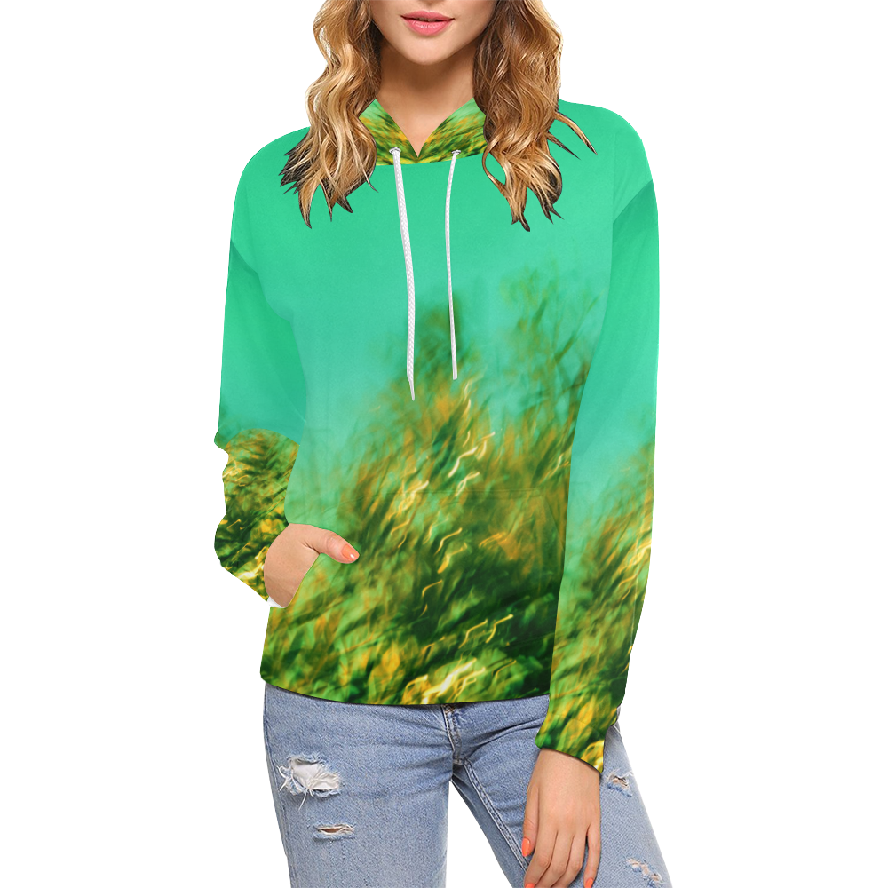 underwater feeling All Over Print Hoodie for Women (USA Size) (Model H13)