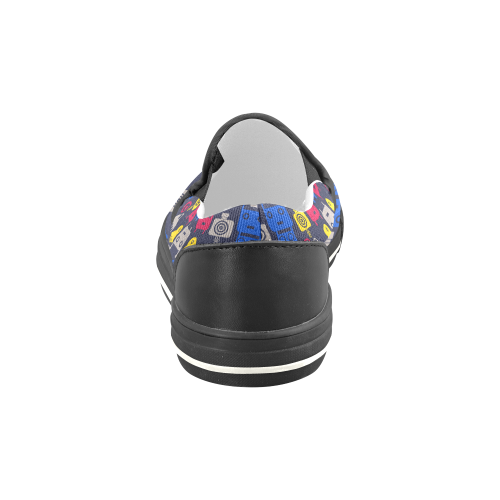 Cartoon Robots Women's Slip-on Canvas Shoes/Large Size (Model 019)