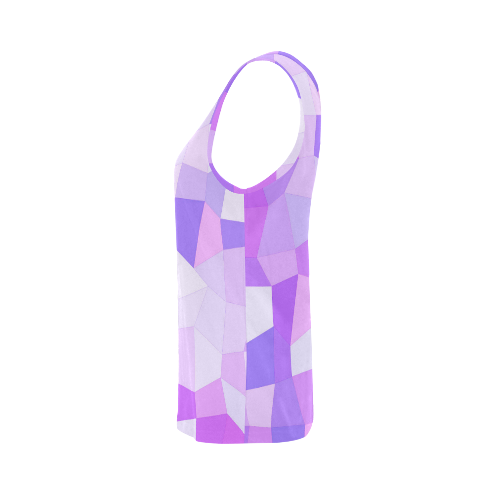 Bright Purple Mosaic All Over Print Tank Top for Women (Model T43)