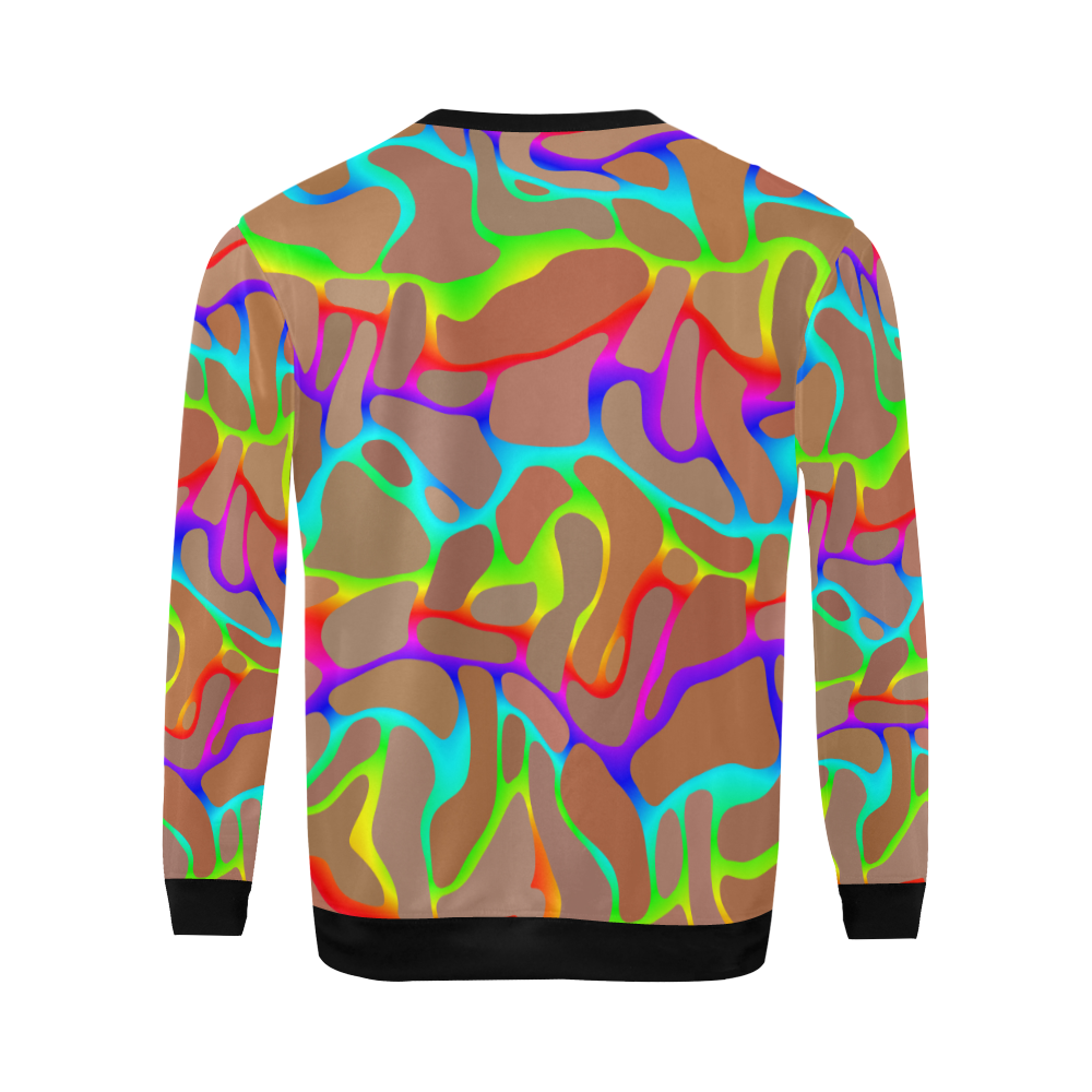 Colorful wavy shapes All Over Print Crewneck Sweatshirt for Men (Model H18)