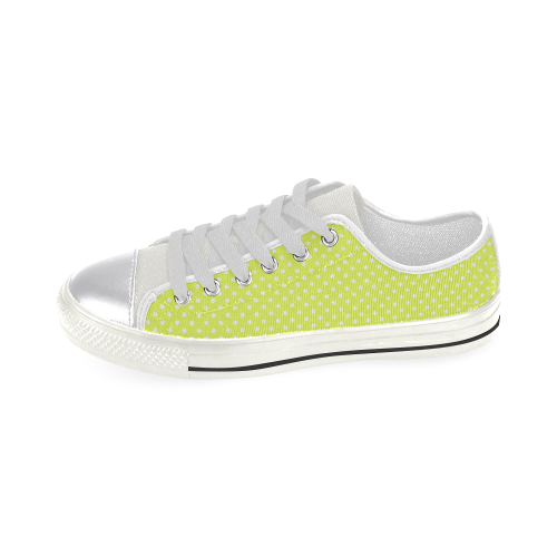 Yellow polka dots Canvas Women's Shoes/Large Size (Model 018)