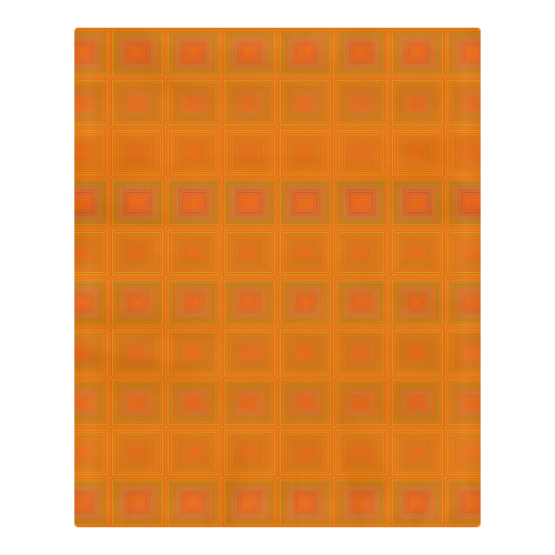 Orange multiple squares 3-Piece Bedding Set