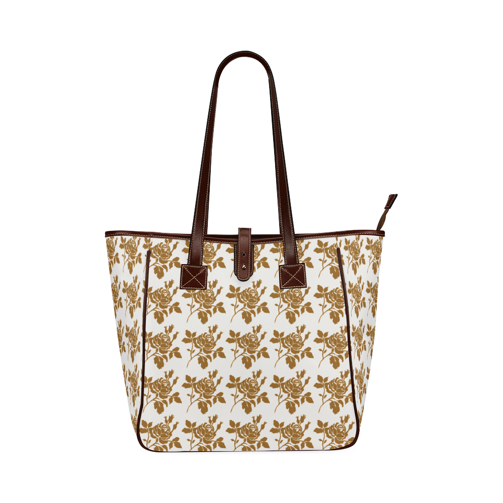 Gold Roses Vintage Retro Style Classic Tote Bag (Model 1644)