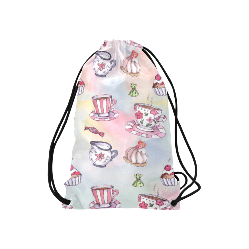 Coffee and sweeets Small Drawstring Bag Model 1604 (Twin Sides) 11"(W) * 17.7"(H)