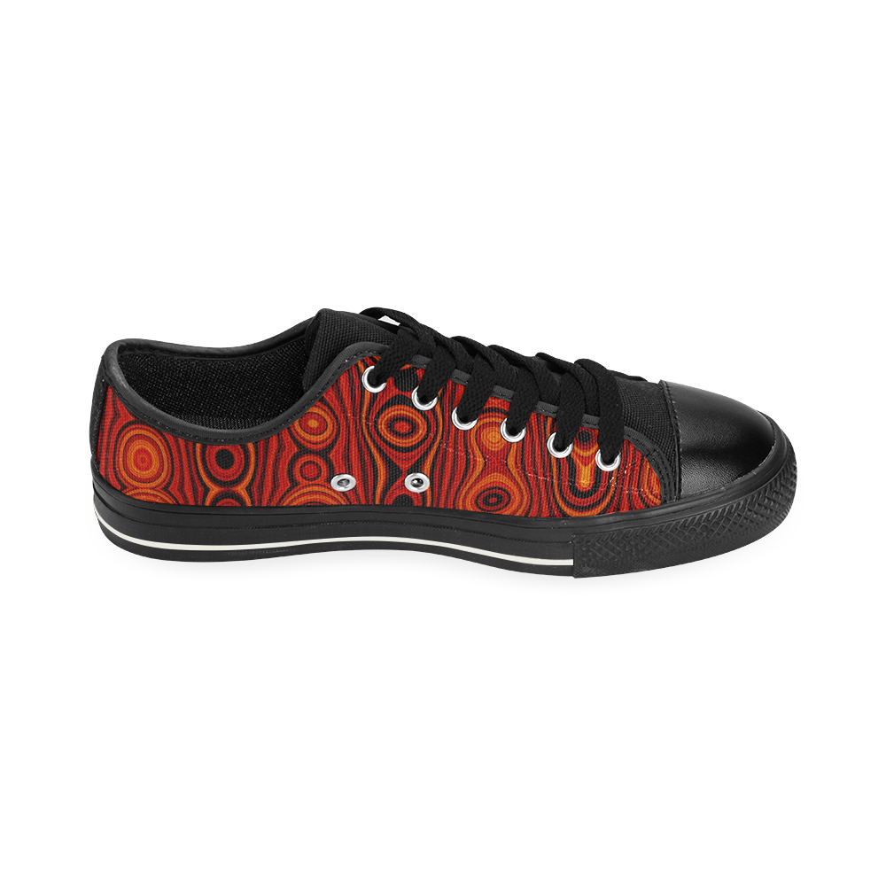 Brown Abstract Pattern Men's Classic Canvas Shoes (Model 018)