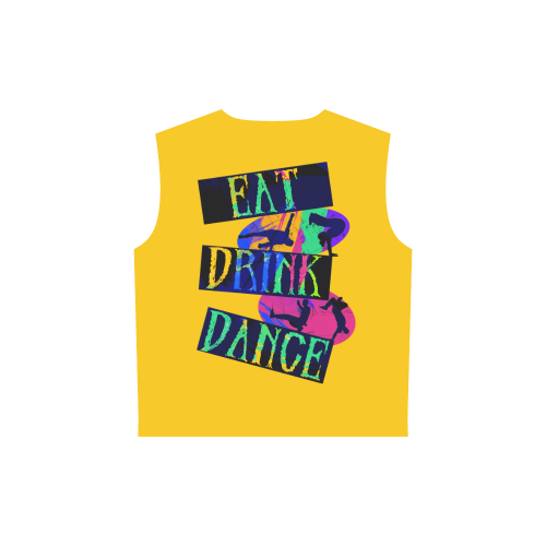 Break Dancing Colorful / Yellow All Over Print Sleeveless Hoodie for Women (Model H15)