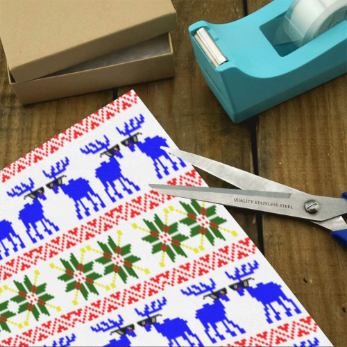 Christmas Ugly Sweater Deer "Deal With It" Gift Wrapping Paper 58"x 23" (3 Rolls)