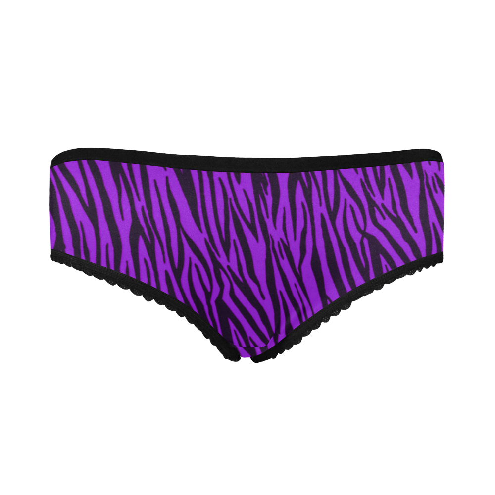 Purple Zebra Pattern Women's All Over Print Classic Briefs (Model L13)