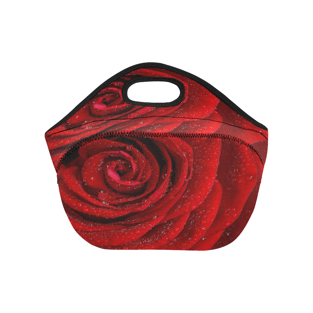 Red rosa Neoprene Lunch Bag/Small (Model 1669)