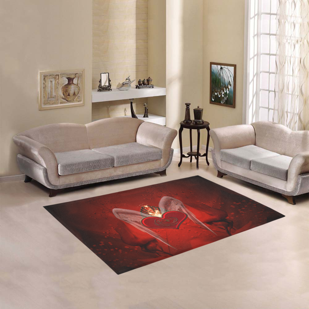 Heart with wings Area Rug 5'3''x4'
